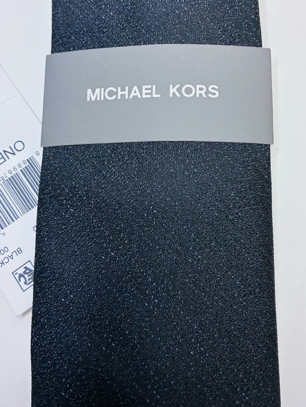 Michael Kors Men's Bronson Solid Black Tie Necktie NWT One Size Silk Blend